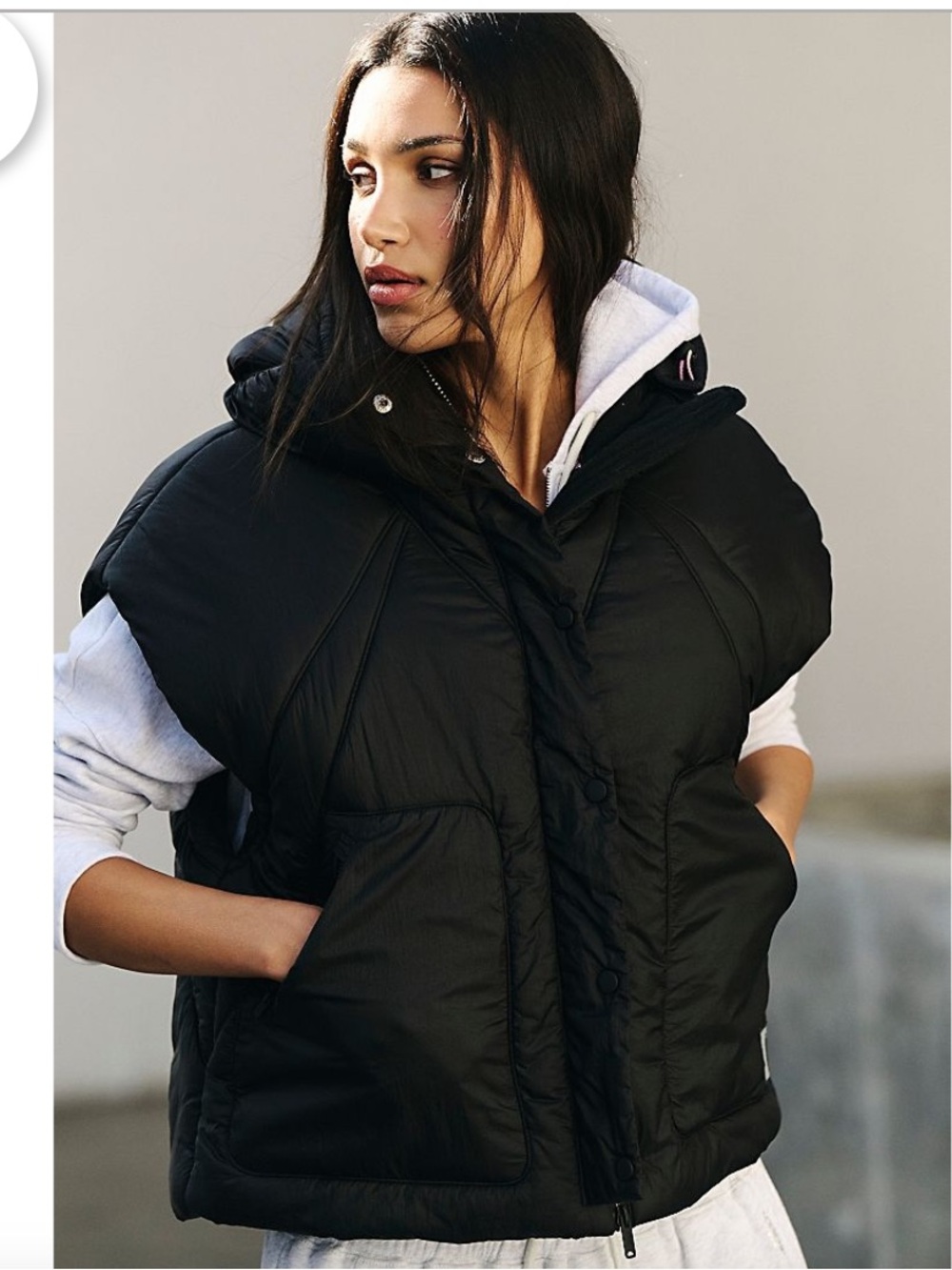 NWT FP Movement Parker Poncho in Black. Size Small